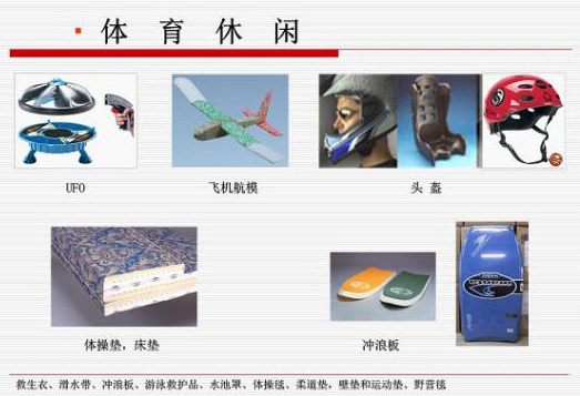 EPP體育(yu)休閑用(yòng)品材料(liao)應用